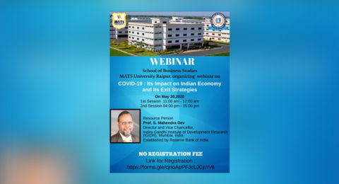 One Day Webinar on “COVID19 & its Impact on Economy”