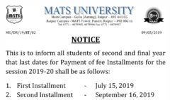 Fee Installment Dates for 2nd and final year Session 2019-20_5cda696b665b4
